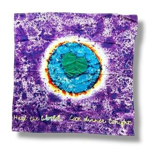 Penzeys Purple Heart Tie Dye Art Tapestry Heal The World Cook Dinner Tonight